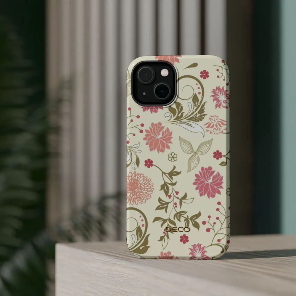 Vintage Delicate Floral MagSafe Impact-Resistant Phone Case