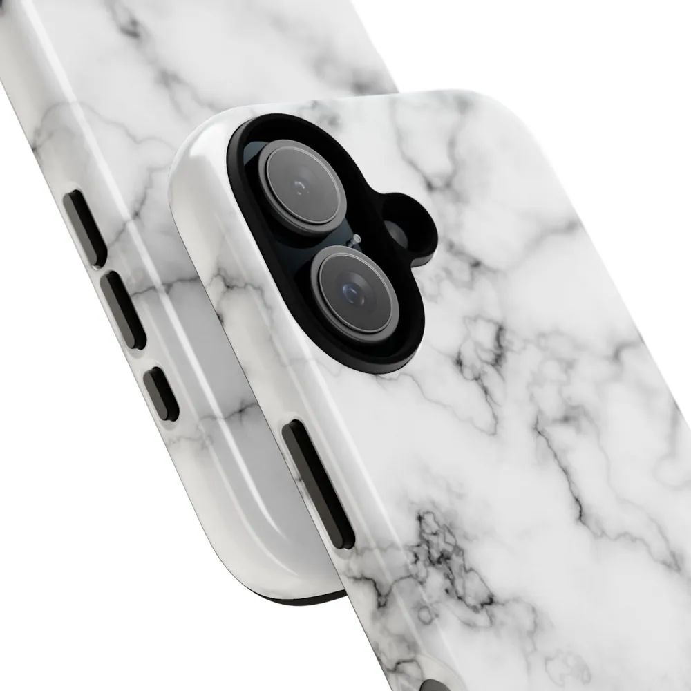 White & Black Marble Tough Phone Case