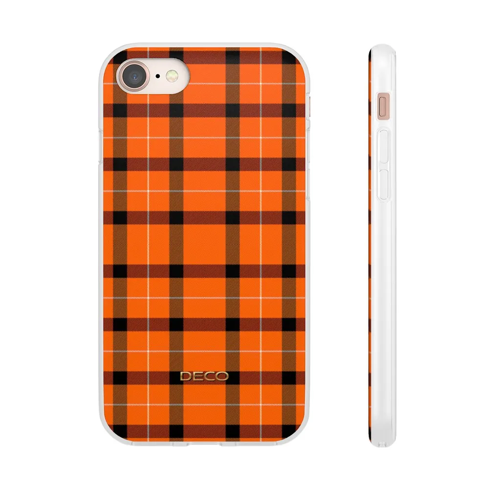 Orange Gingham Tartan Plaid Phone Case