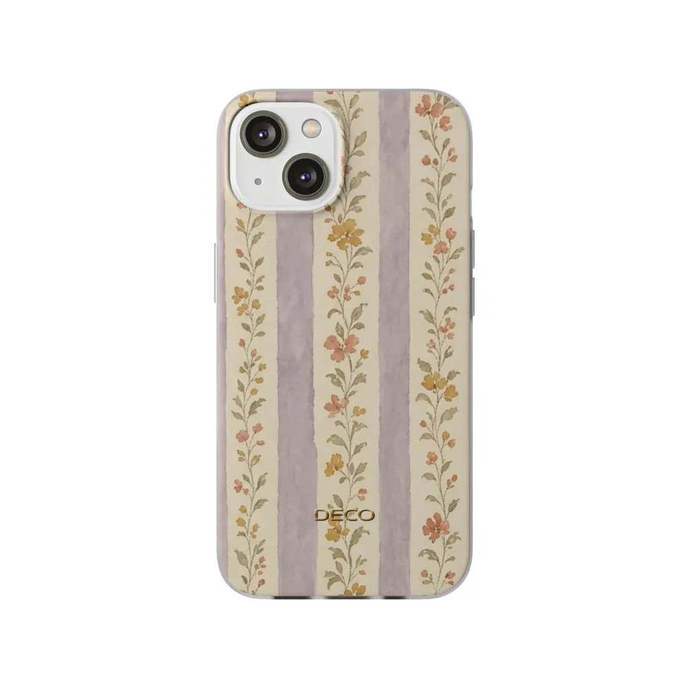 Vintage Floral Stripes Phone Case