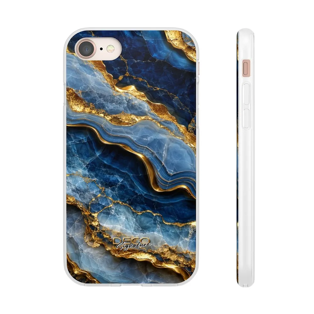 Luxury Textured Blue Onyx DECO Signature Phone Case