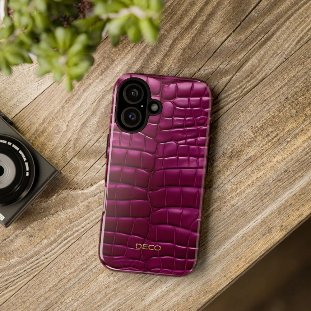 Deep Magenta Alligator Skin Tough Phone Case