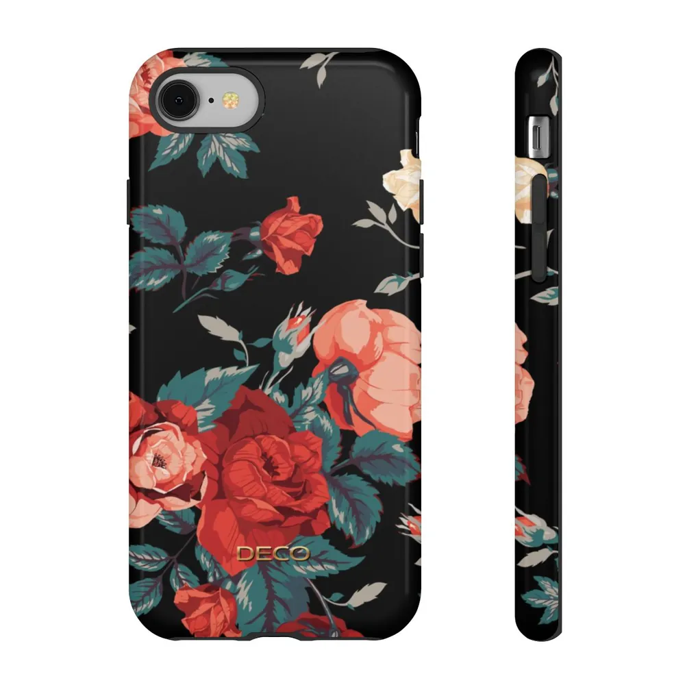 Deep Rose Floral Tough Phone Case
