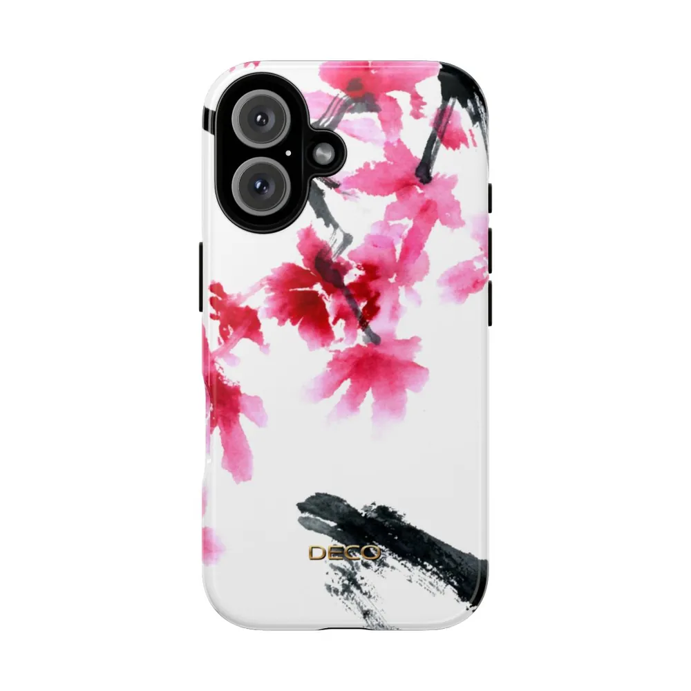 Watercolor Cherry Blossom Floral Tough Phone Case