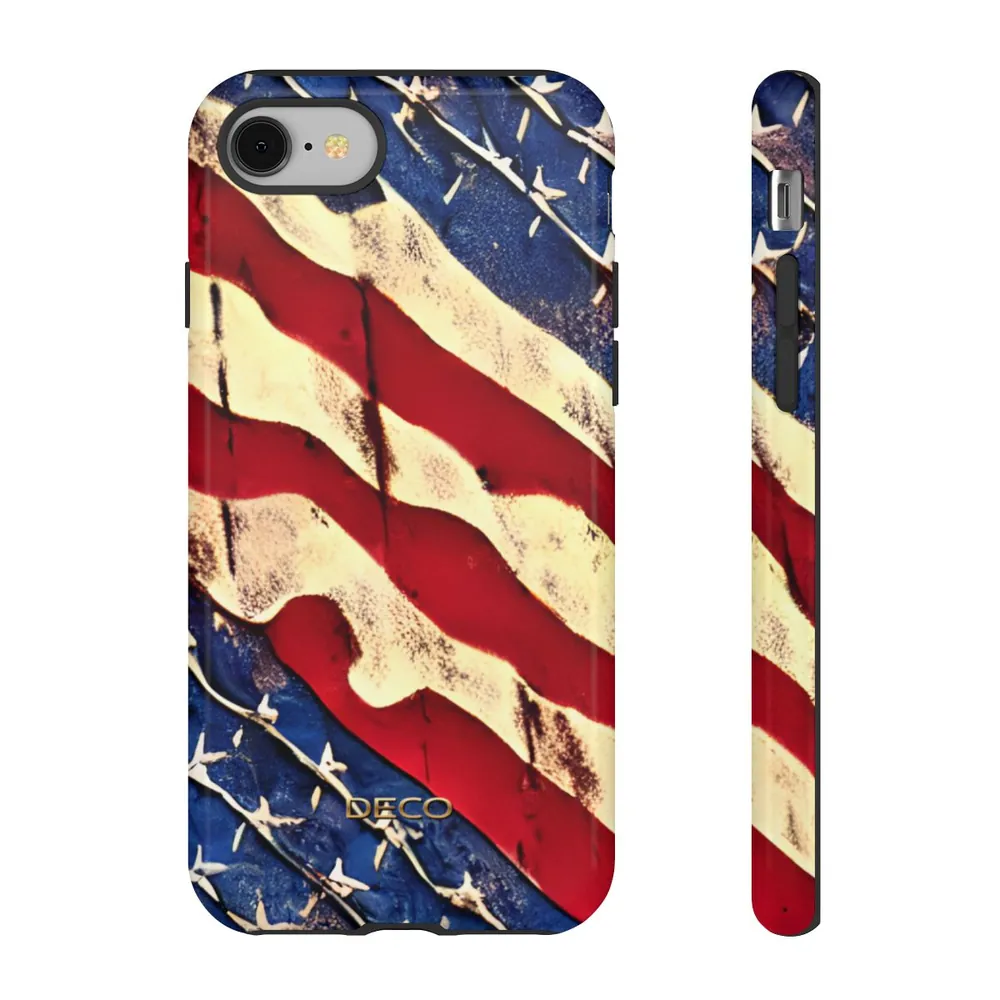 Rustic America Vintage Flag Tough Phone Case