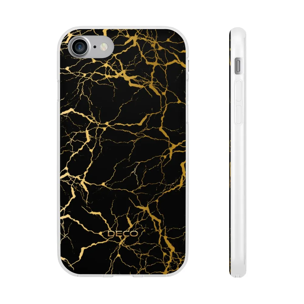 Black Gold Electric Marble Phone Case
