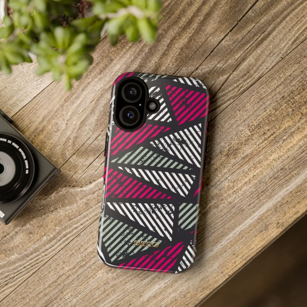 Distressed Magenta Geometric Tough Phone Case