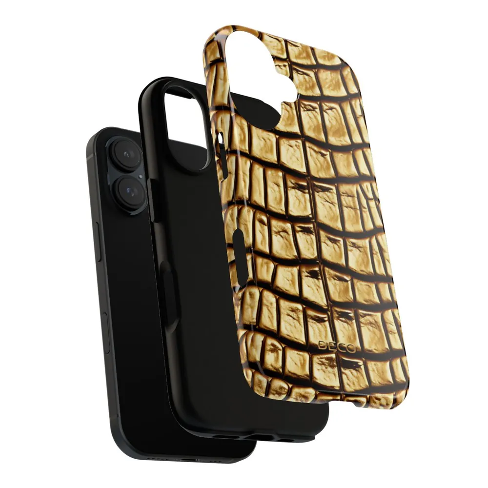 Gold Alligator Skin Tough Phone Case