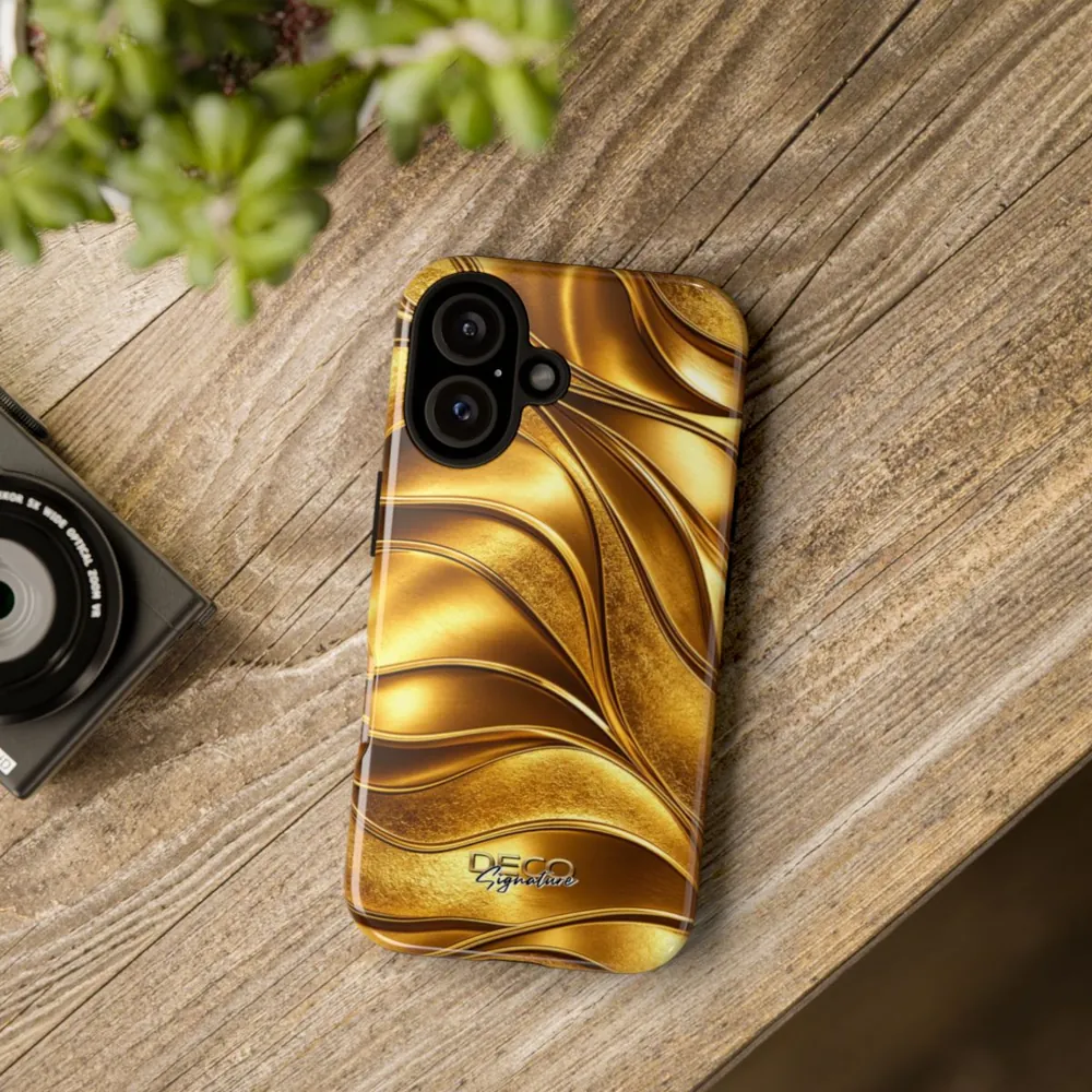 Luxury Textured Gold Flow DECO Signature Tough Phone Case