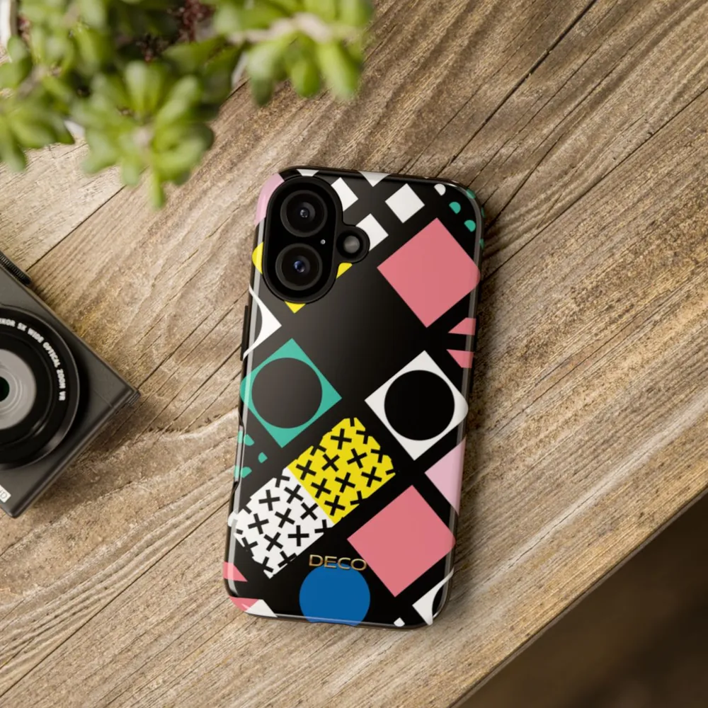 Pastel Geometric Blocks Tough Phone Case