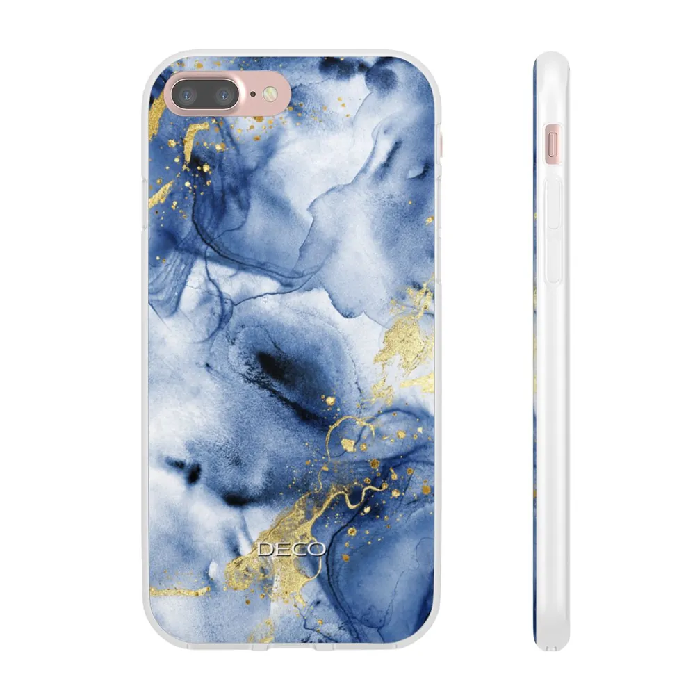 Blue & Gold Marble Phone Case