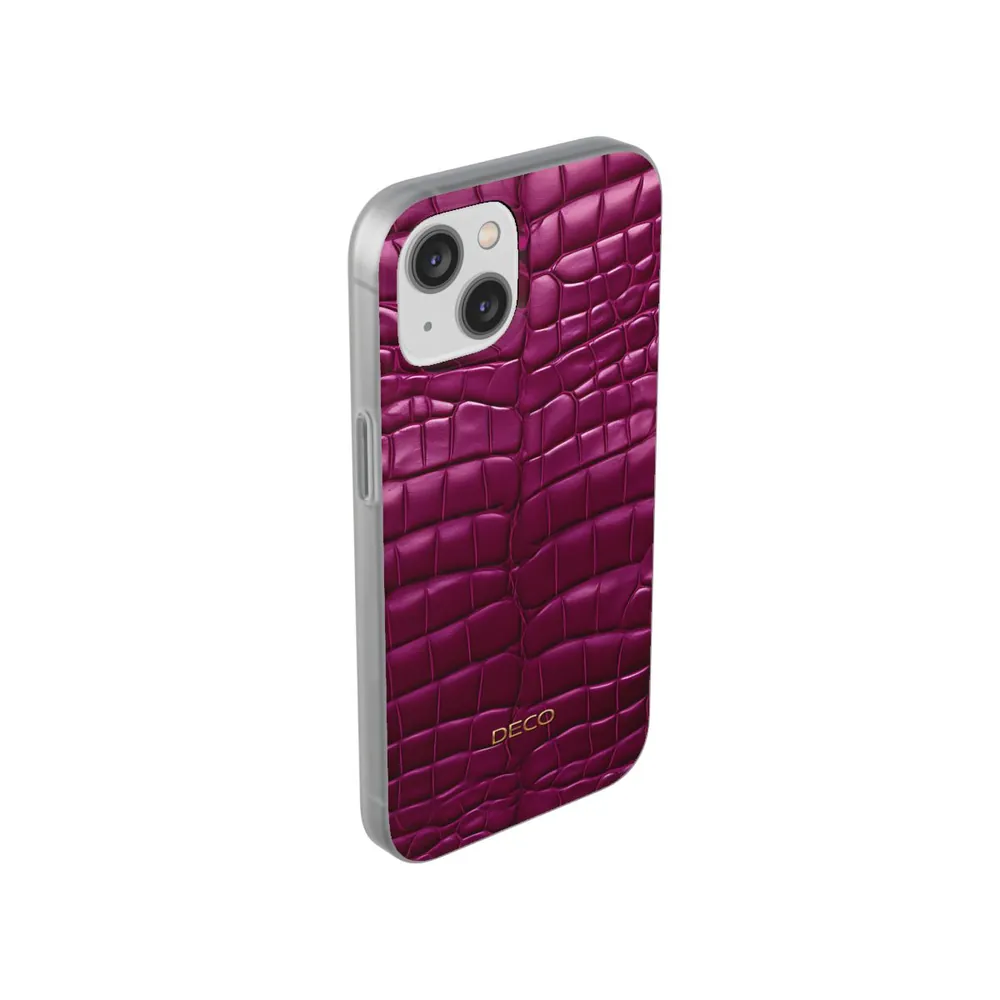 Deep Magenta Alligator Skin Phone Case