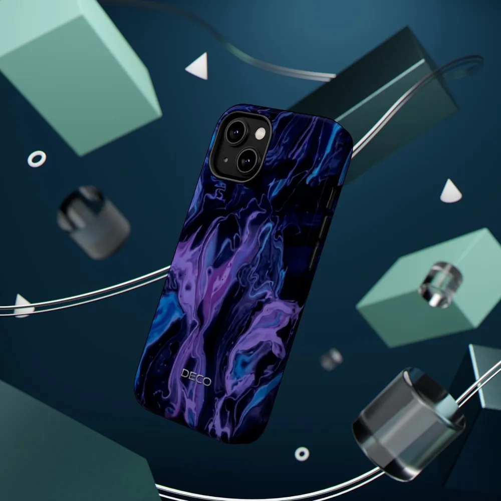 Deep Purple Swirl MagSafe Impact-Resistant Phone Case