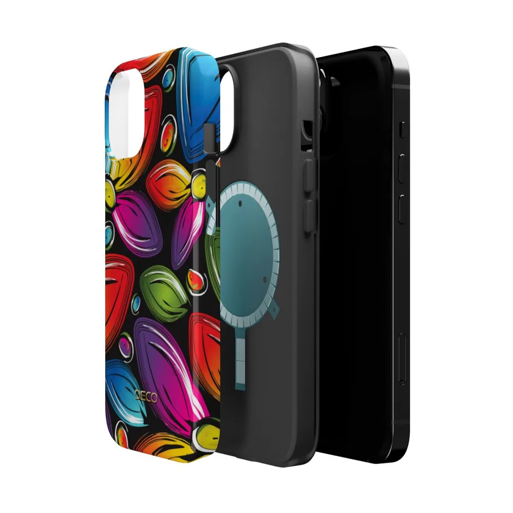 Rainbow Floral MagSafe Impact-Resistant Phone Case