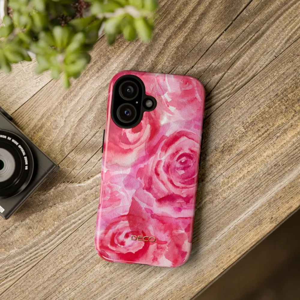 Watercolor Roses Floral Tough Phone Case