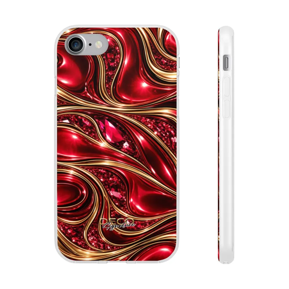 Luxury Liquid Gold & Ruby Reds DECO Signature Phone Case