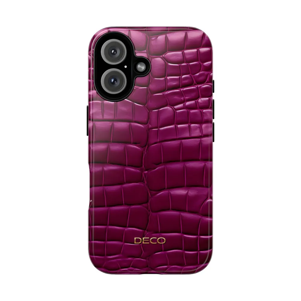 Deep Magenta Alligator Skin Tough Phone Case