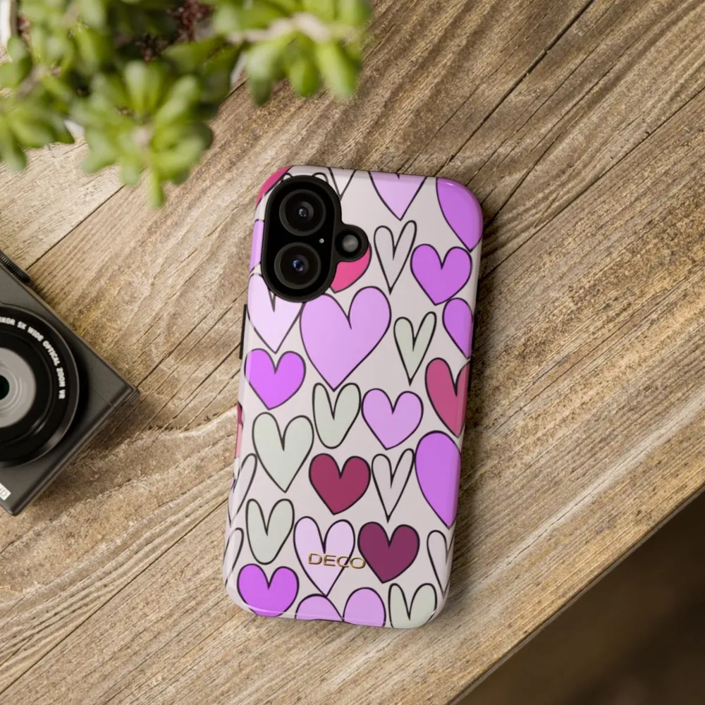 Purple Hearts Tough Phone Case