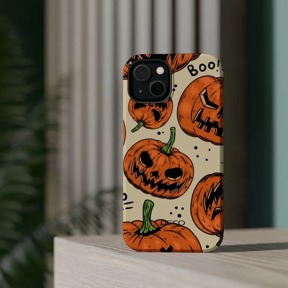 Pumpkin Terror Spooky Halloween MagSafe Impact-Resistant Phone Case
