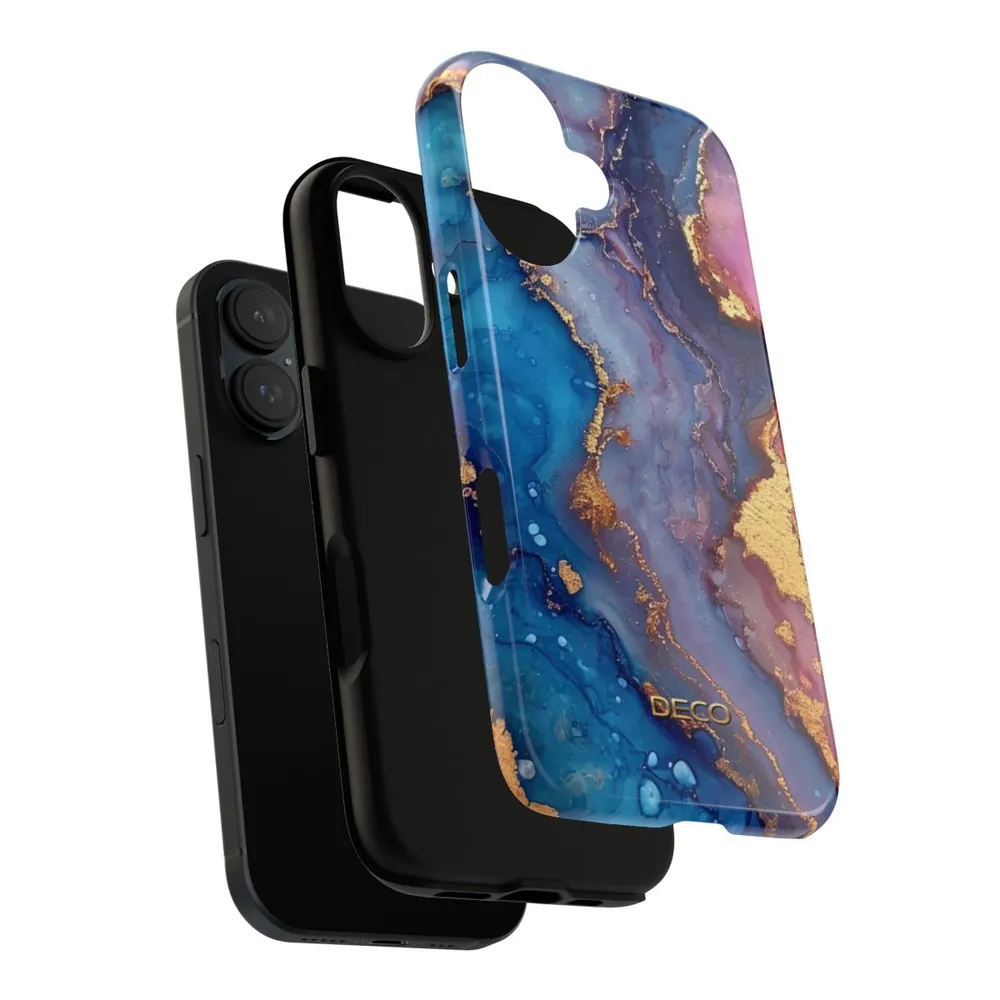 Purples & Gold Watercolor Marble Tough Phone Case