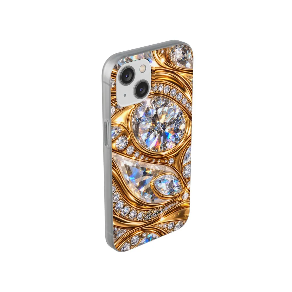 Luxury Liquid Gold & Diamonds DECO Signature Phone Case