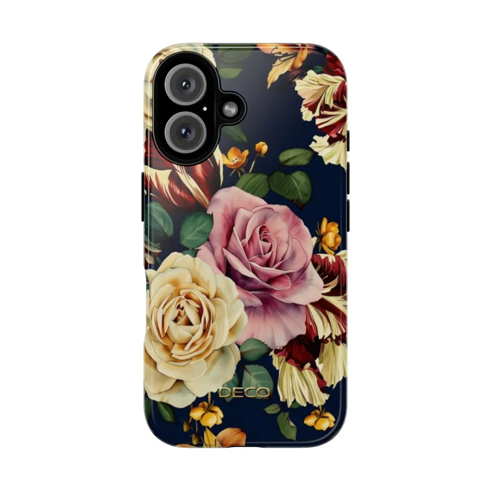Painted Vintage Rose Floral Tough Phone Case