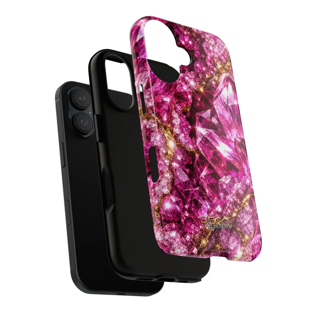 Luxury Sparkling Pink Sapphire DECO Signature Tough Phone Case