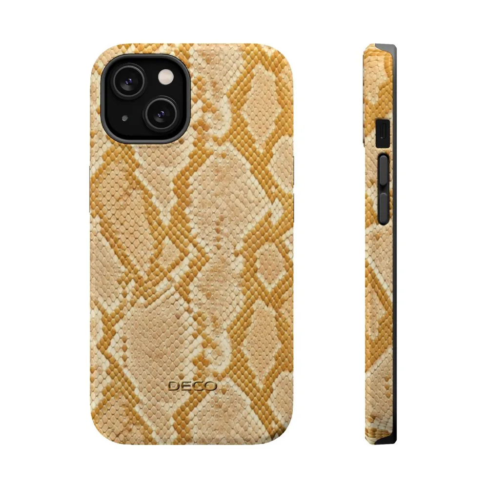 Albino Python Snake Skin MagSafe Impact-Resistant Phone Case