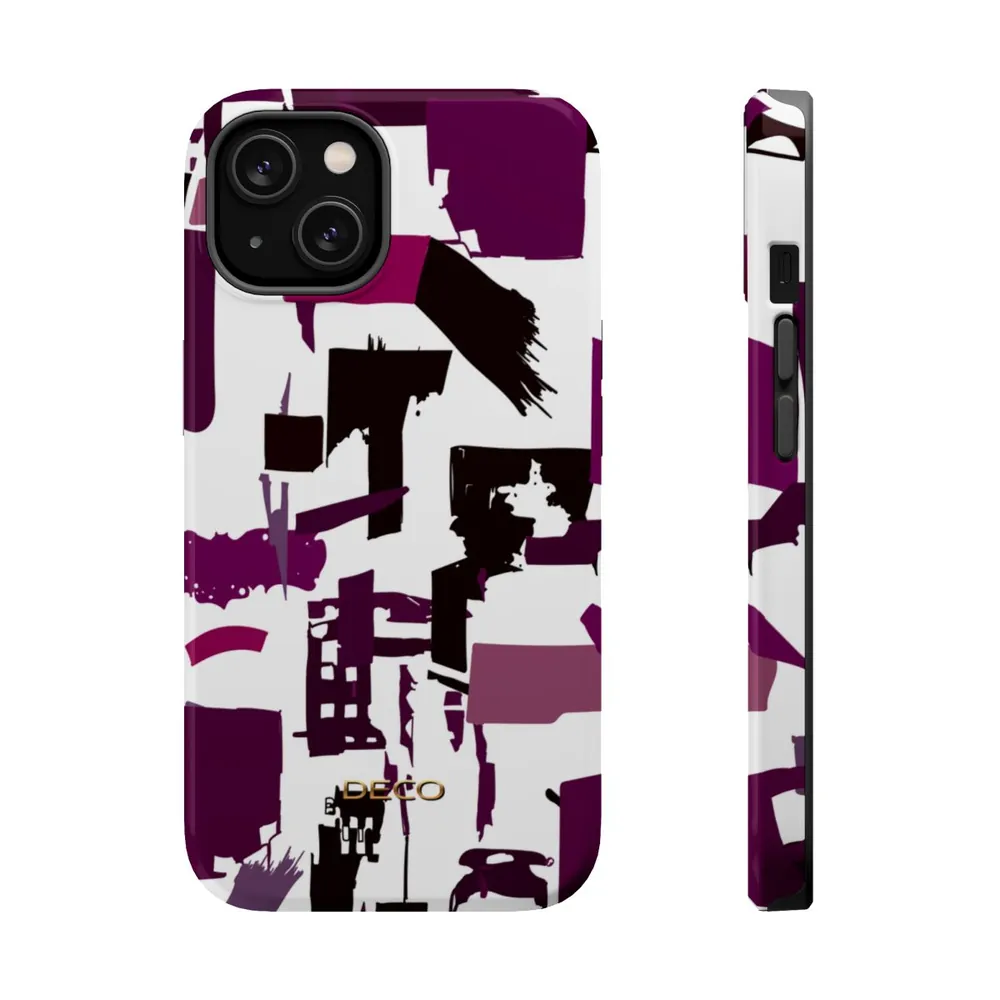 Distressed Geometric Grunge MagSafe Impact-Resistant Phone Case