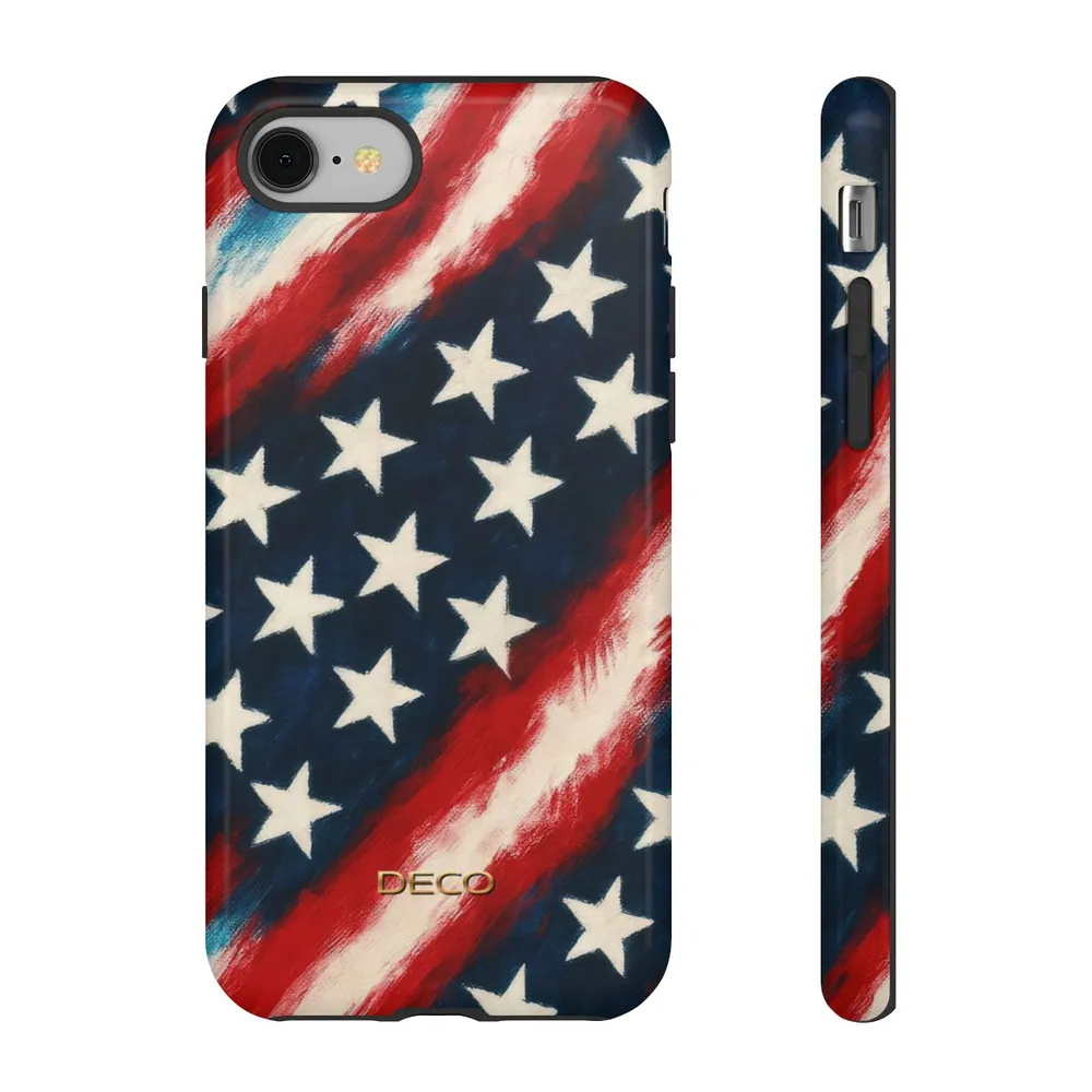 Painted Vintage America US Flag Tough Phone Case