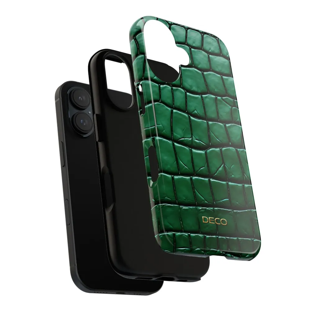 Emerald Alligator Skin Tough Phone Case