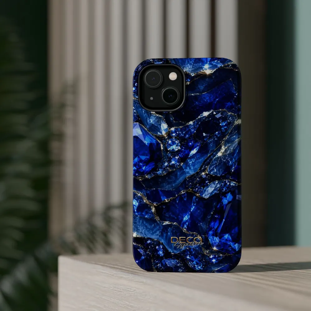 Luxury Sparkling Sapphire DECO Signature MagSafe Impact-Resistant Phone Case