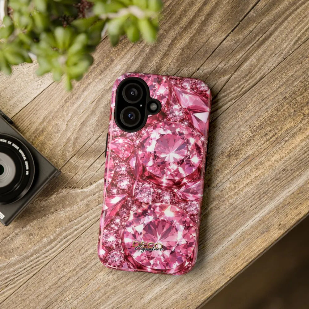 Luxury Sparkling Pink Diamonds DECO Signature Tough Phone Case