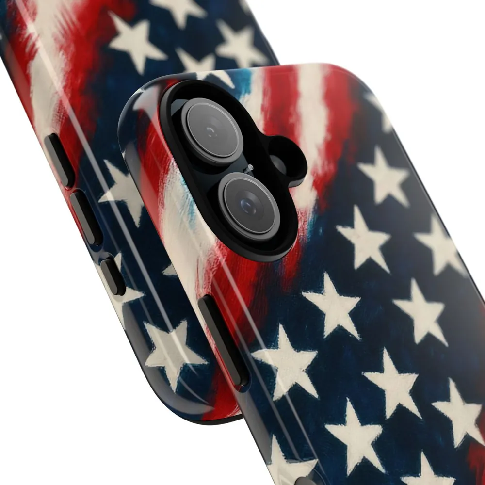 Painted Vintage America US Flag Tough Phone Case