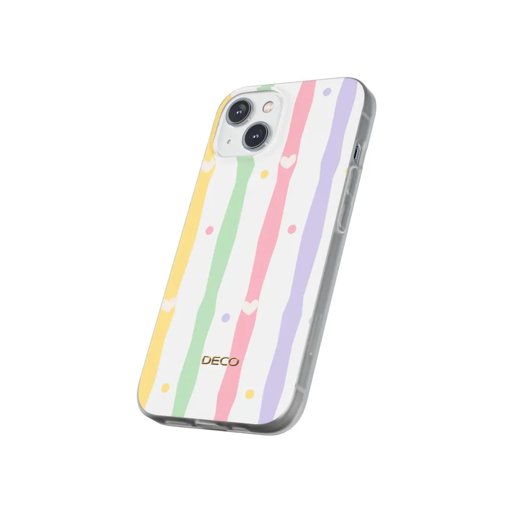 Pastel Heart Stripes Phone Case