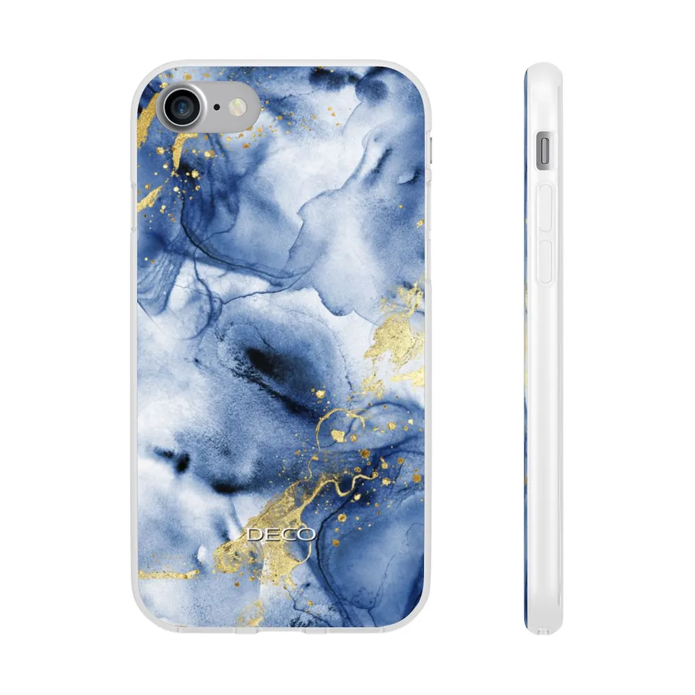 Blue & Gold Marble Phone Case