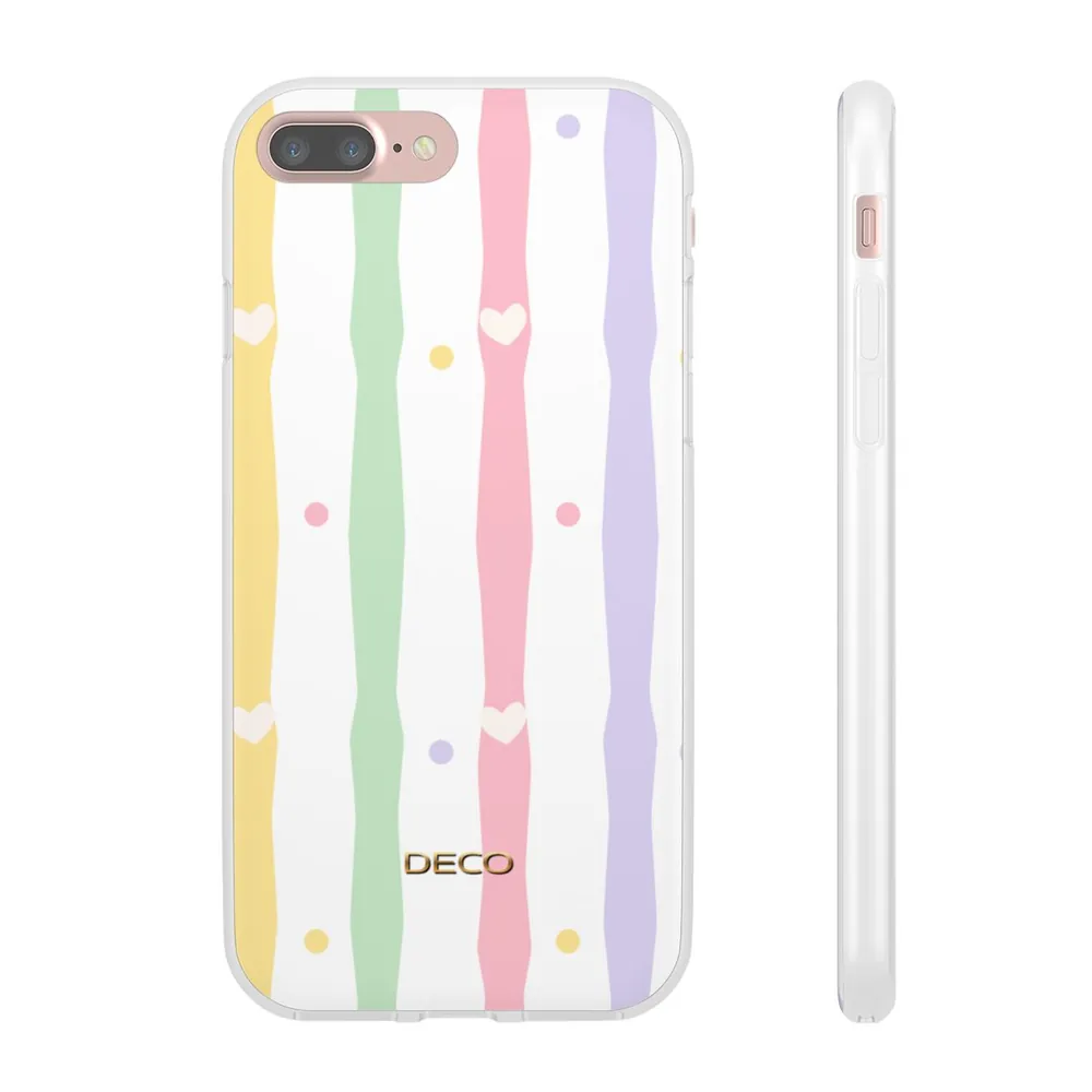 Pastel Heart Stripes Phone Case