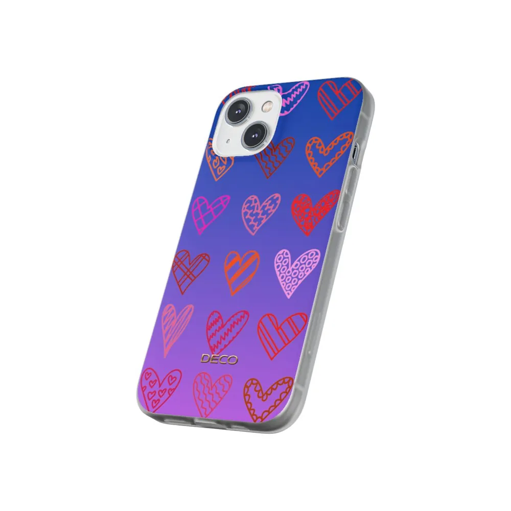 Rainbow Marker Hearts Phone Case
