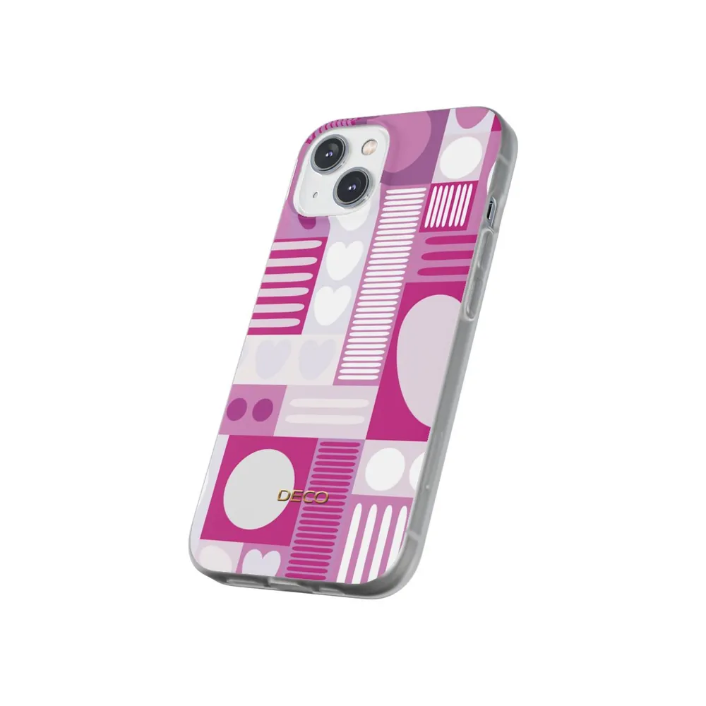 Deep Pink Graphic Hearts Phone Case