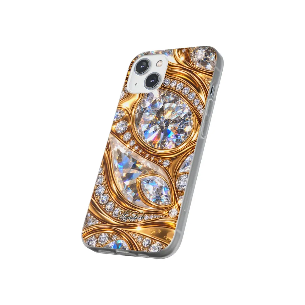 Luxury Liquid Gold & Diamonds DECO Signature Phone Case