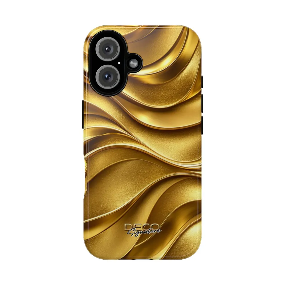 Luxury Liquid Gold Texture DECO Signature Tough Phone Case