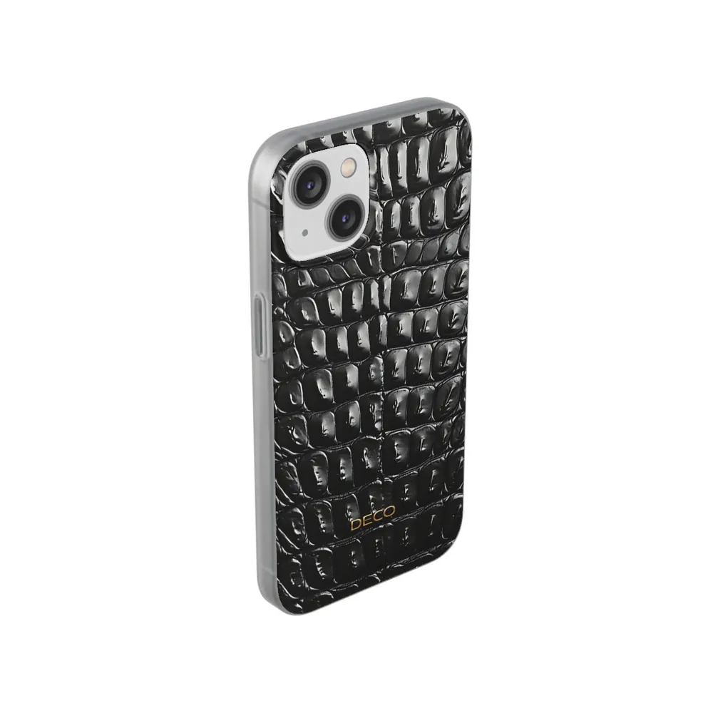 Black Crocodile Skin Phone Case