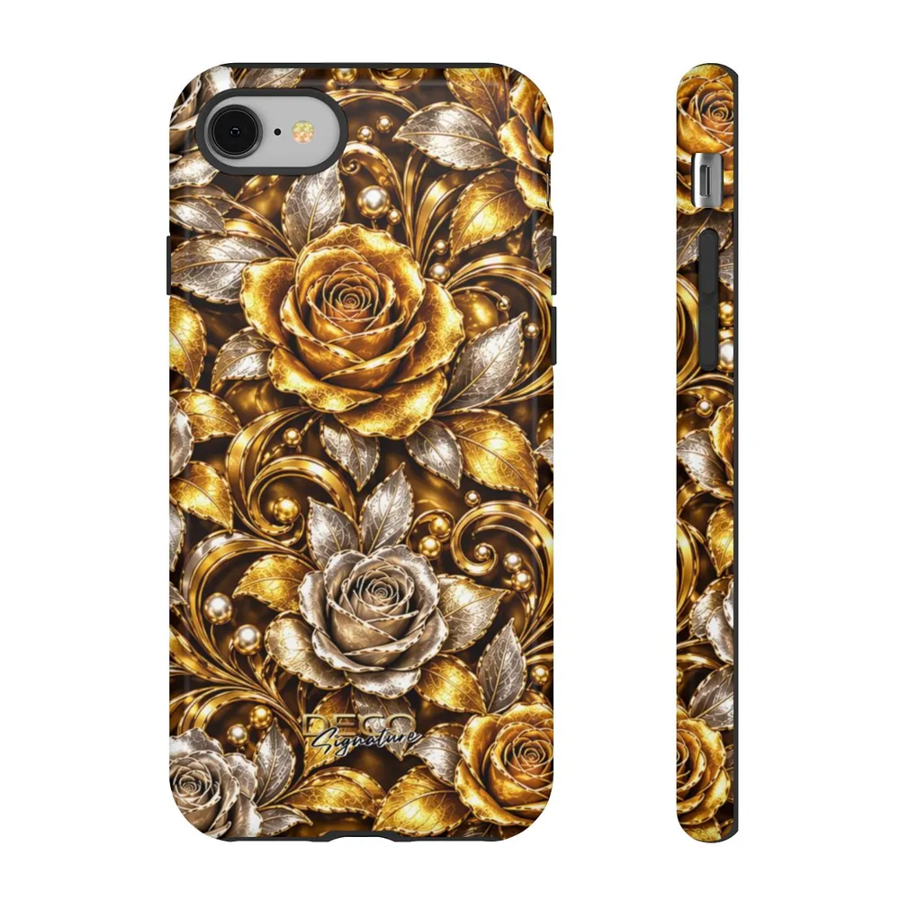 Luxury White & Yellow Gold Roses DECO Signature Tough Phone Case