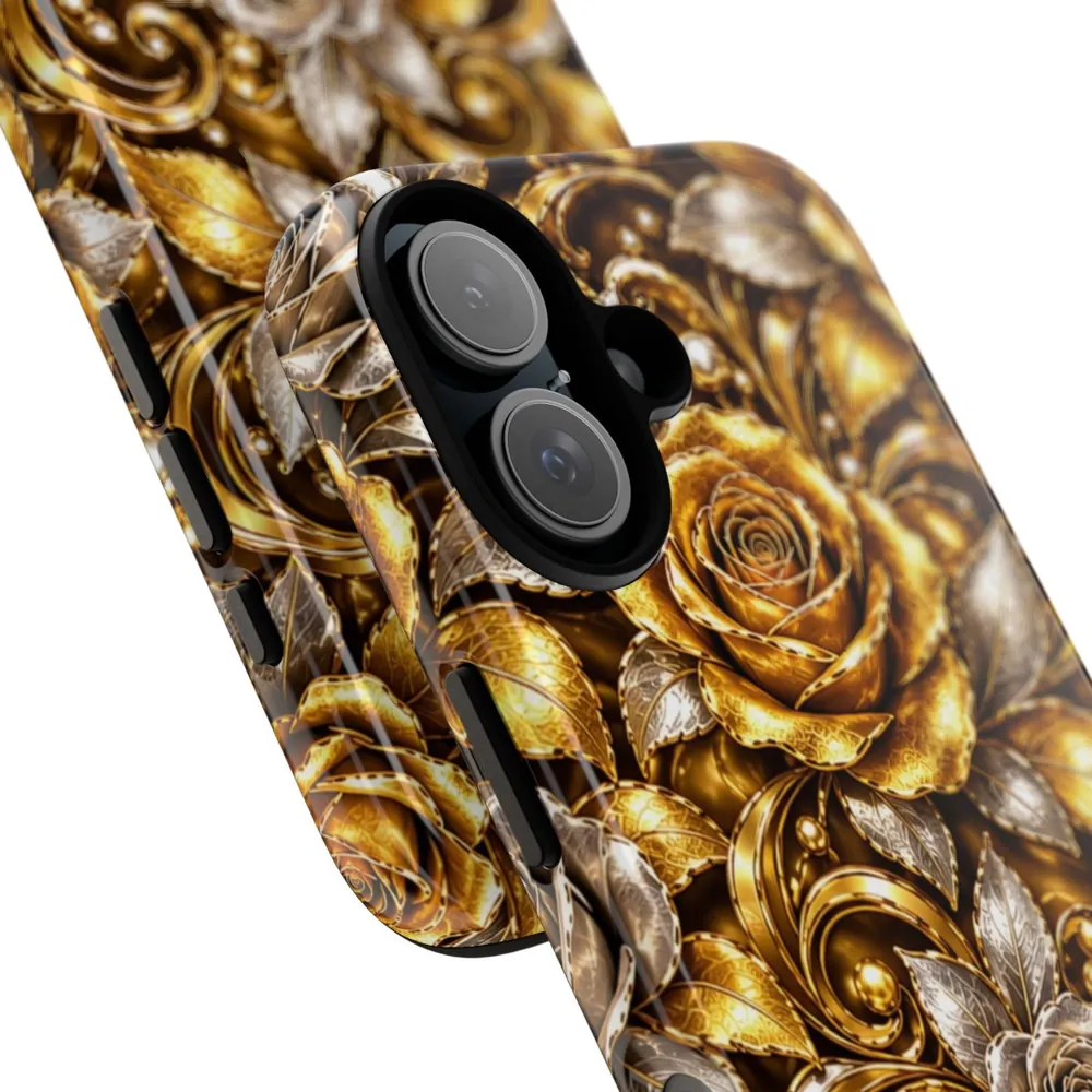 Luxury White & Yellow Gold Roses DECO Signature Tough Phone Case