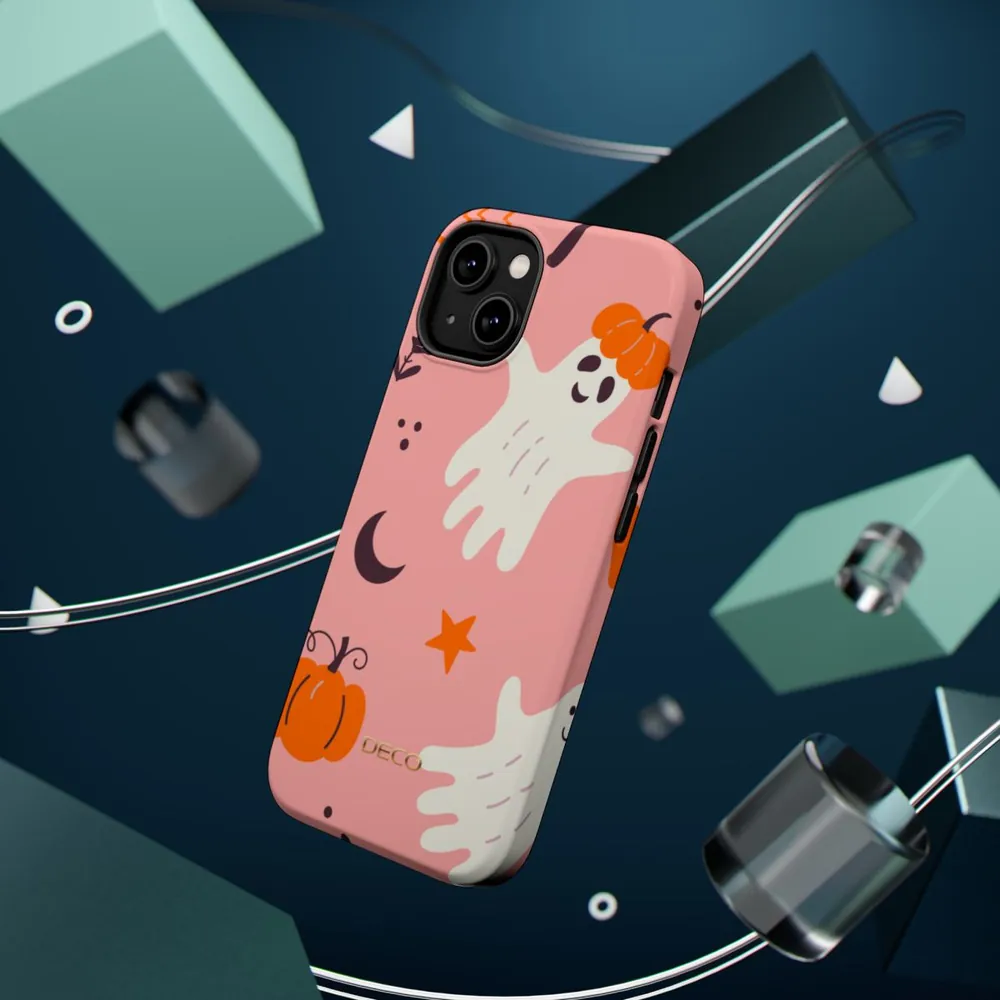 Pumpkin Ghosts Spooky Halloween MagSafe Impact-Resistant Phone Case