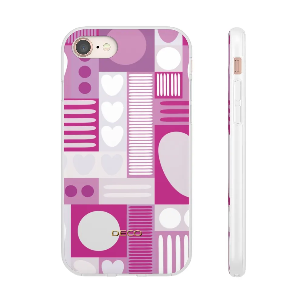 Deep Pink Graphic Hearts Phone Case