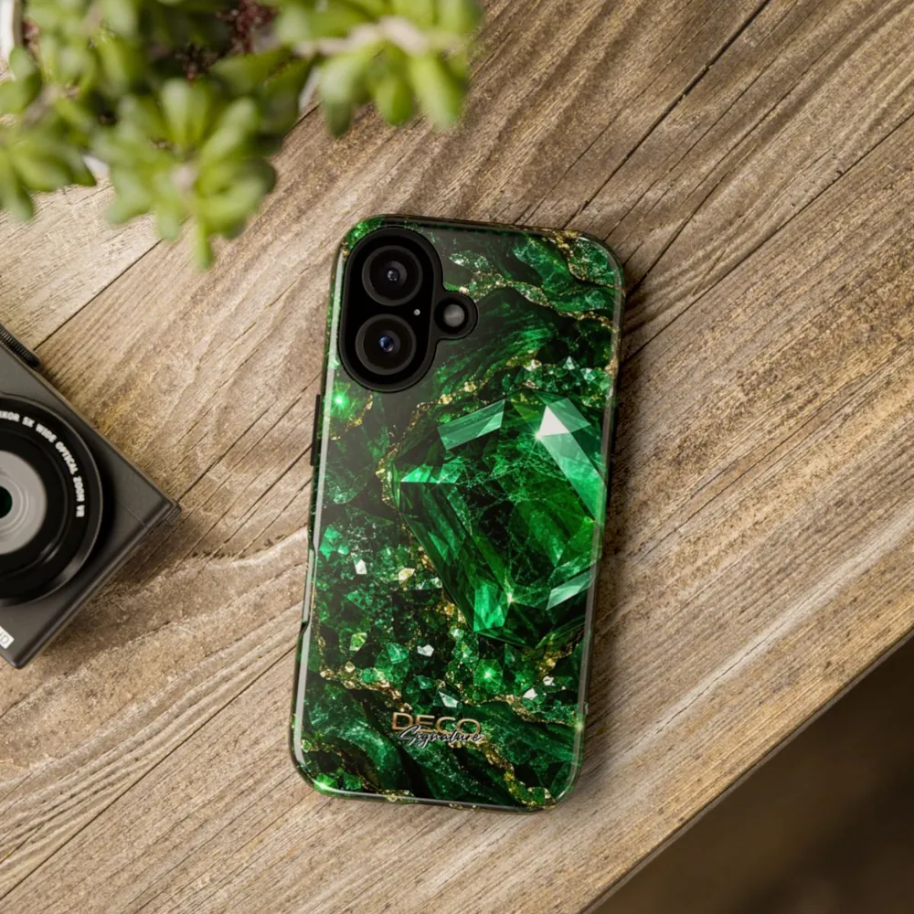 Luxury Sparkling Emerald DECO Signature Tough Phone Case