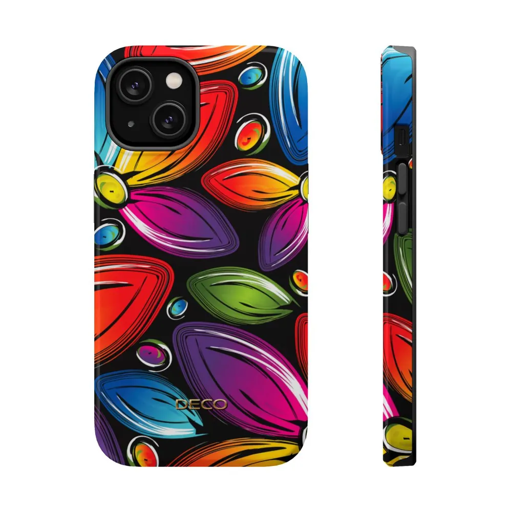 Rainbow Floral MagSafe Impact-Resistant Phone Case