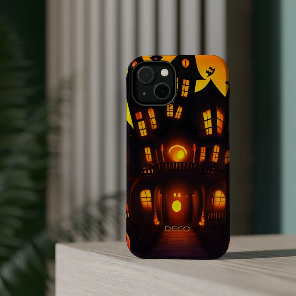 Bizarro Haunted House Spooky Halloween MagSafe Impact-Resistant Phone Case