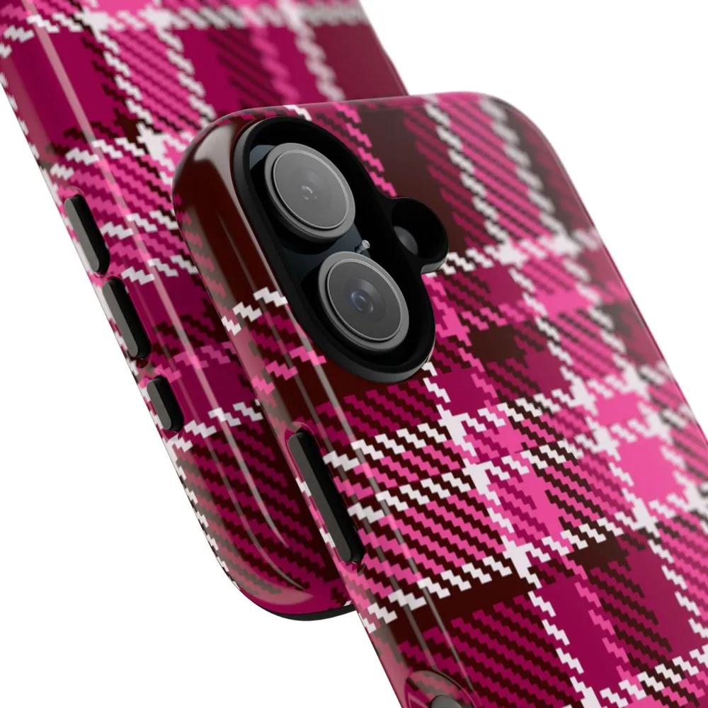 Magenta Pink Plaid Tough Phone Case